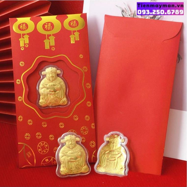 Lì Xì Thần Tài - Bao Lì Xì Tết Nguyên Đán Ngày Vía Thần Tài Mạ Vàng - Sung Túc Cả Năm