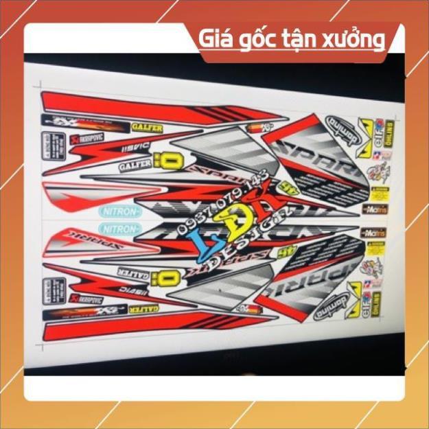 Tem rời ex 2009 Spark đỏ đen 3 lớp ko bay màu.