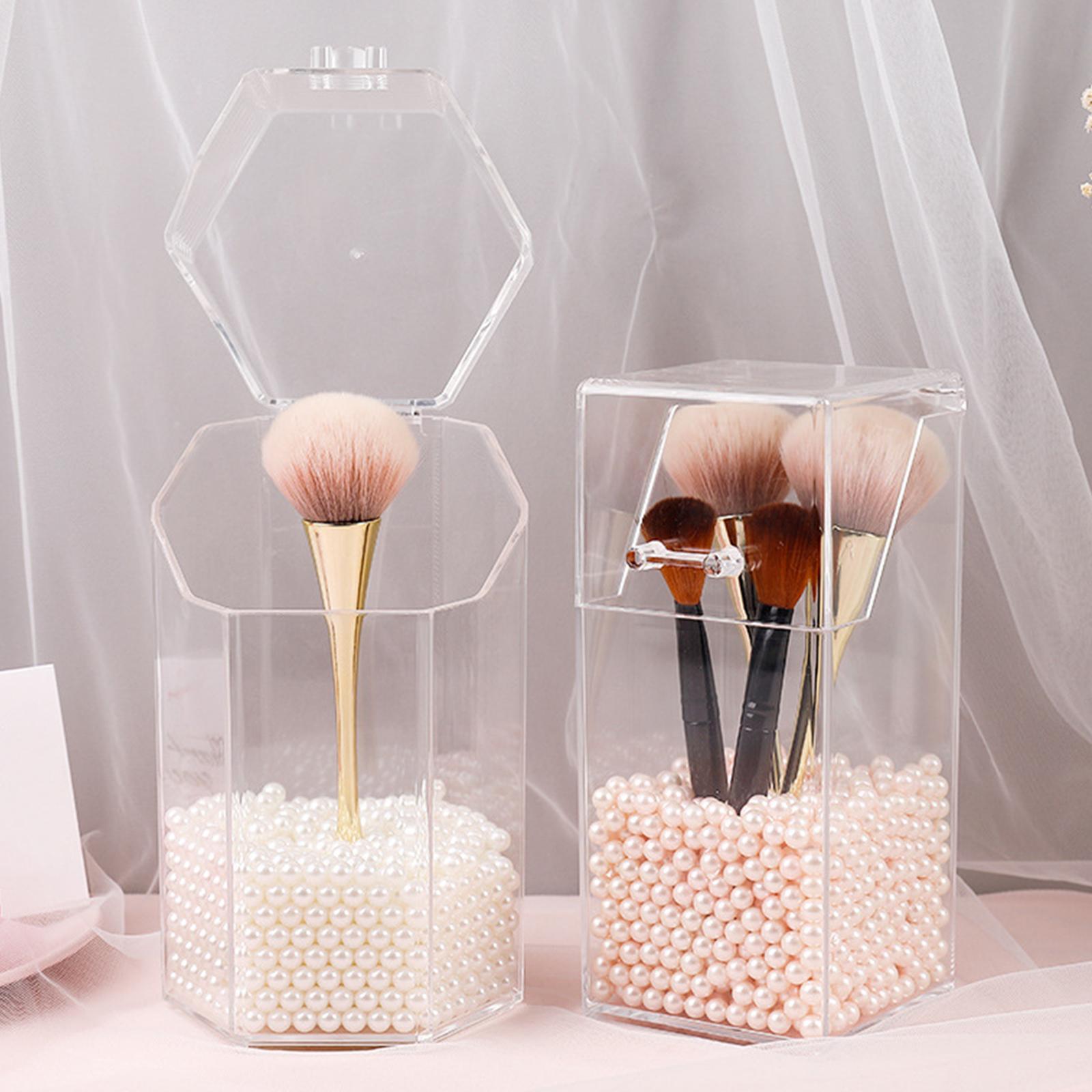 Transparent Acrylic Cosmetic Organizer Makeup Brush Container Storage Holder
