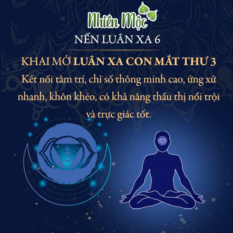 Nến thơm Luân Xa Trí tuệ Nhiên Mộc | An toàn | Không khói