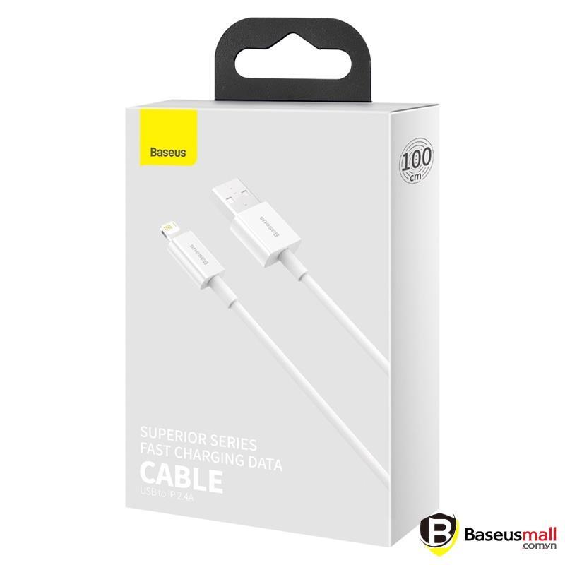 Cáp sạc Baseus Superior Series Fast Charging Data Cable cho 7/8/X/12/13 Series (2.4A,480Mbps,Fast charge,ABS/TPE ) (Hàng chính hãng)