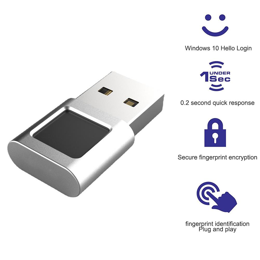 Computer Fingerprint Logger Usb Interface Login Unlock Fingerprint Reader Module Device Compatible For Win10/11 Hello