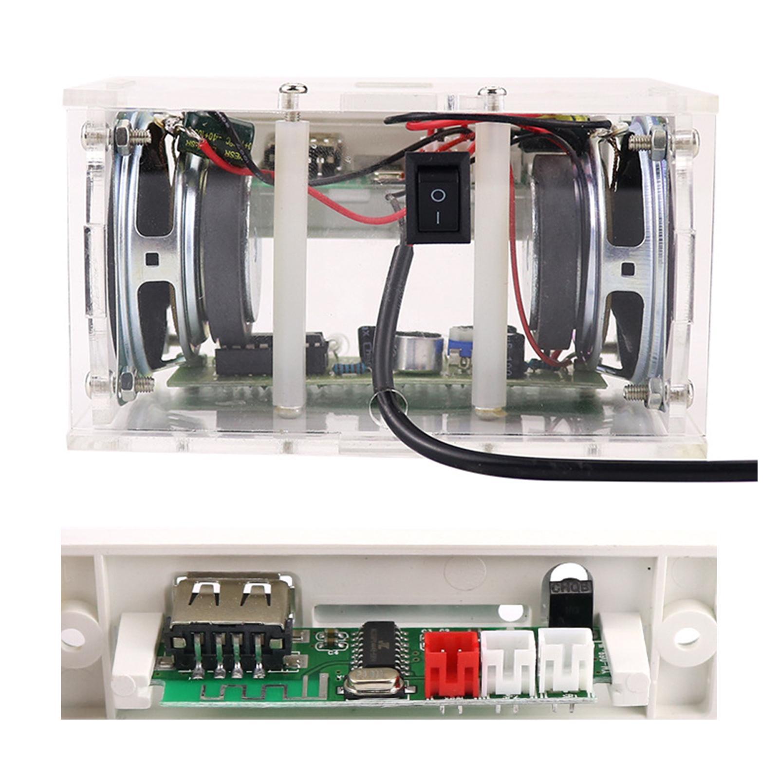 DIY Bluetooth Speaker Kit with Clear Box Electronic Welding Kit 1.5A-2A