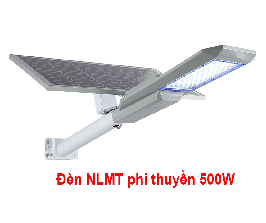Đèn năng lượng mặt trời phi thuyền 500W, Vỏ nhôm nguyên khối ,Tấm pin rời , Ánh sáng trắng.