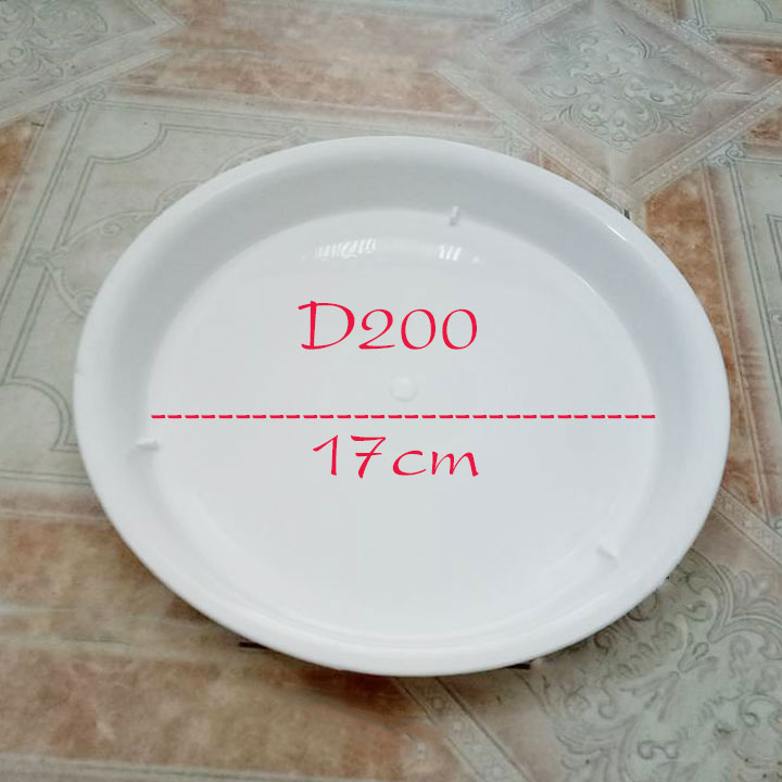 Combo 5 Khay Đĩa Lót Chậu Trồng Cây Cảnh Cây Hoa D200 Đường Kính 20cm Lọt Lòng 17cm