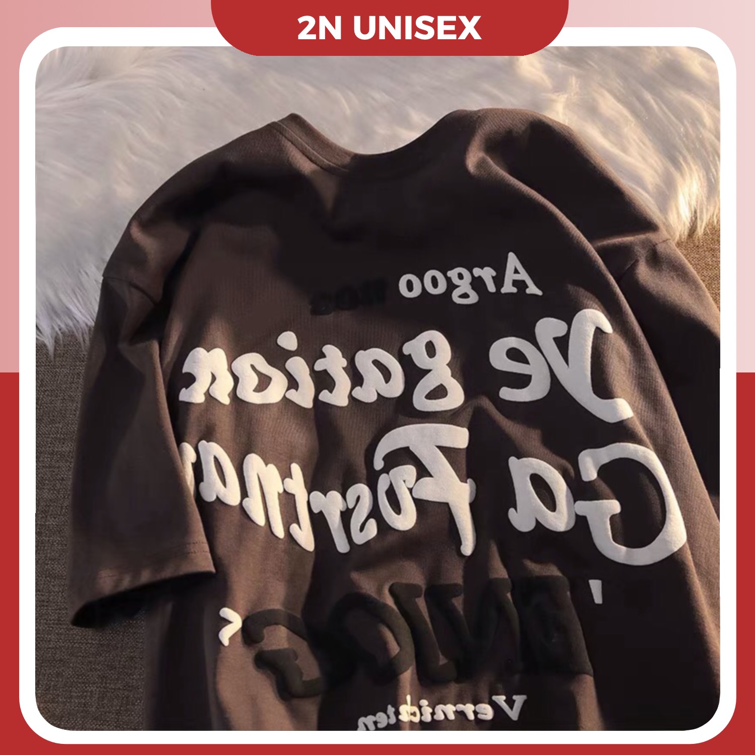 Áo Thun Tay Lỡ Form Rộng - Phông Nam Nữ Cotton Oversize - T Shirt Argoo A - 2N Unisex - Nâu