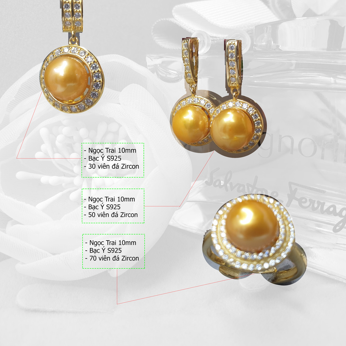 Trang Sức Dây Chuyền Ngọc Trai Cao Cấp 4M - Trang Sức Cô Tấm - PRINCESS PEARL - Bạc Ý S925 Đính Zirconia - COTAM2503 + Tặng Kèm Phụ Kiện