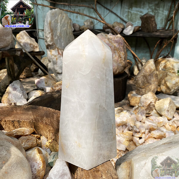Trụ lục giác thạch anh trắng giúp trấn trạch trừ tà-5.2Kg -T578