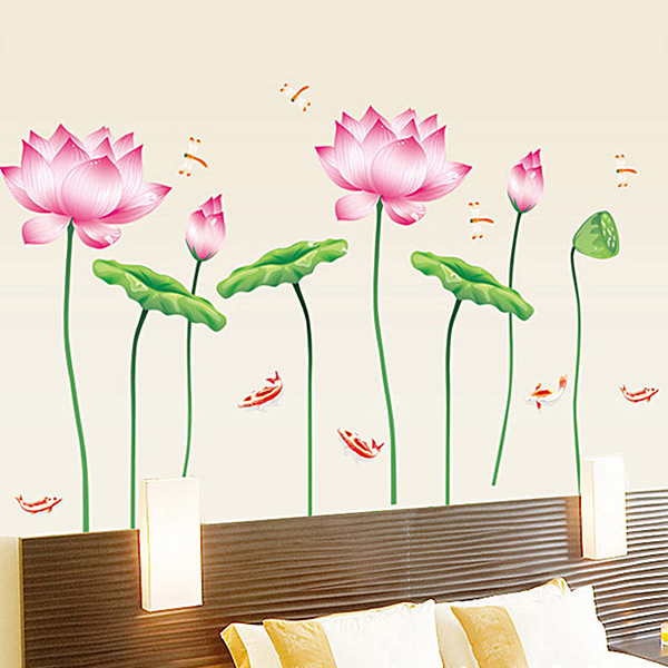 Decal Dán Tường Sen Hồng Binbin PK124 (170 x 120 cm)