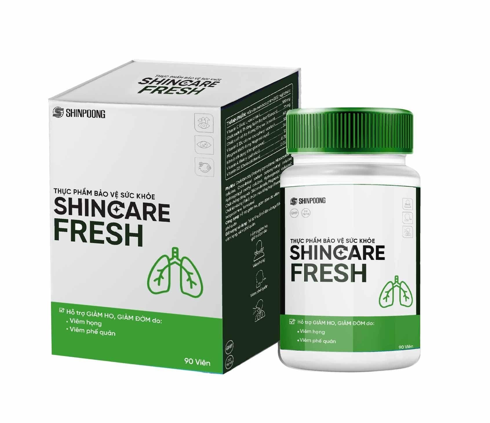 Viên uống SHINCARE FRESH - Hỗ trợ giảm ho, giảm đờm do viêm họng, viêm phế quản - Hộp 90 viên