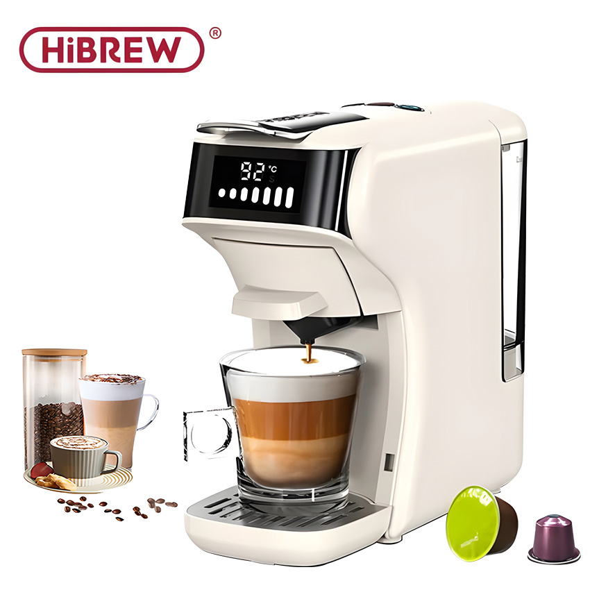 Máy pha cà phê 6 trong 1 Espresso, Viên Nén Nespresso, Nescafe Dolcegusto, Kcup, Túi ESE POD và Trà - Thương hiệu Mỹ cao cấp HiBREW H1B - Hàng Nhập Khẩu