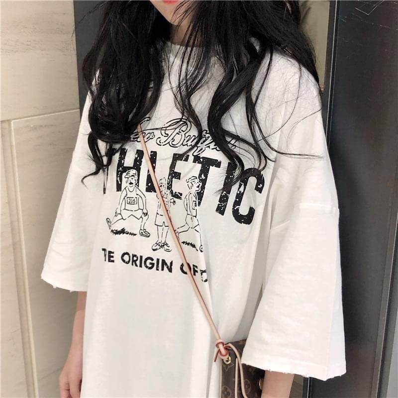 [ Có Ảnh Thật ] Áo thun unisex tay lỡ form rộng - Phông Athletic