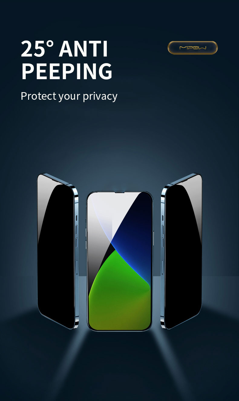 Miếng Dán Cường Lực Mipow Kingbull Chống Nhìn Trộm Anti-Spy Premium HD dành cho iPhone 14 / iPhone 14 Plus/ iPhone 14 Pro/ iPhone 14 ProMax_ Hàng Chính Hãng