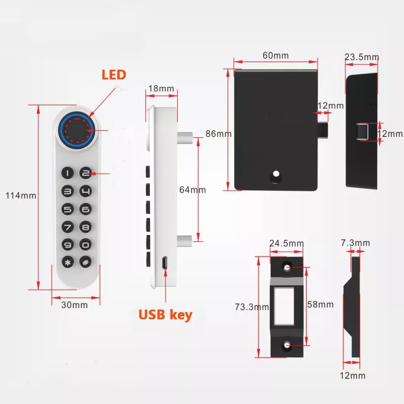 Khóa Vân Tay Mã Số Ngăn Kéo Tủ Đồ