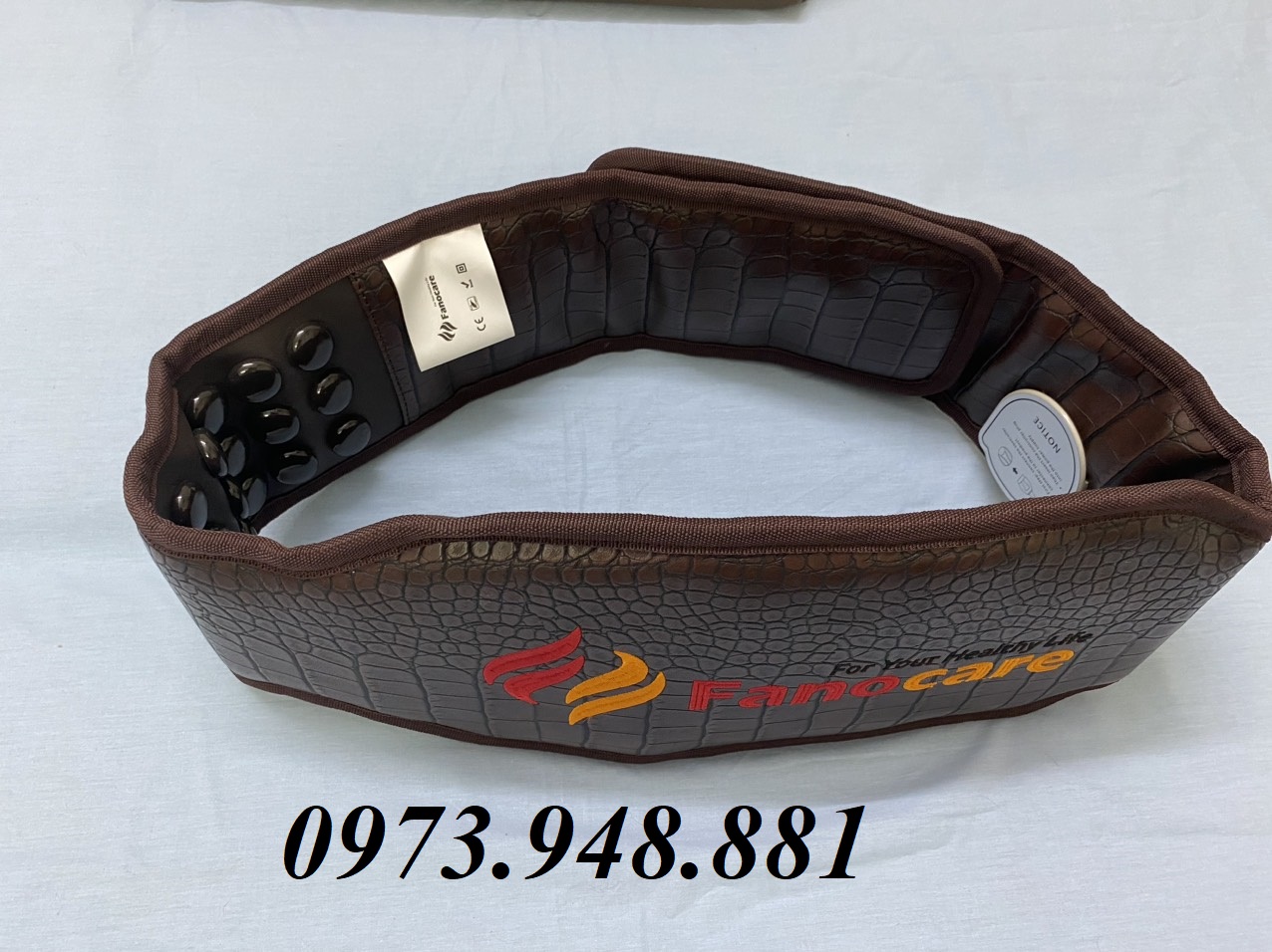 Đai đá nhiệt nóng Fanocare giảm mỡ bụng, đau lưng, cột sống, thoát vị đĩa đệm FN05R