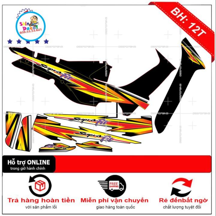 Tem rời wave nhỏ đời đầu Supra Fit dán xe đen