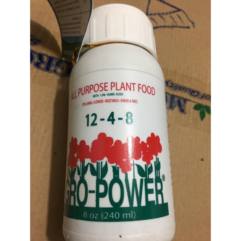 Phân Gro Power 12-4-8 nhập khẩu của Mỹ lọ 240ml