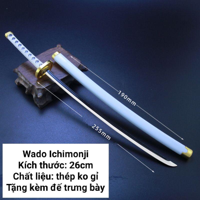 (26cm) Mô hình trưng bày Kiếm Zoro One Piece Bằng Hợp Kim Không Gỉ - Thanh Wado Ichimonji