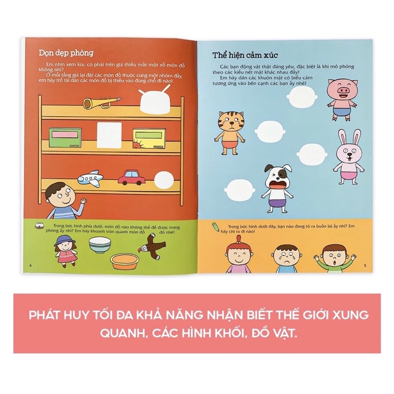 Sách - 300 Miếng Bóc Dán Thông Minh - Nhận Biết Hình Dạng