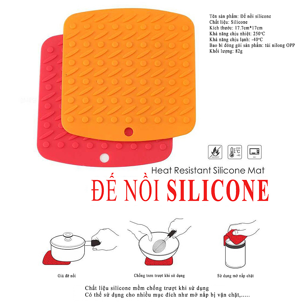 Miếng lót nồi chảo silicone chịu nhiệt tới 250oC, thân thiện môi trường GGOMi Hàn Quốc GG739