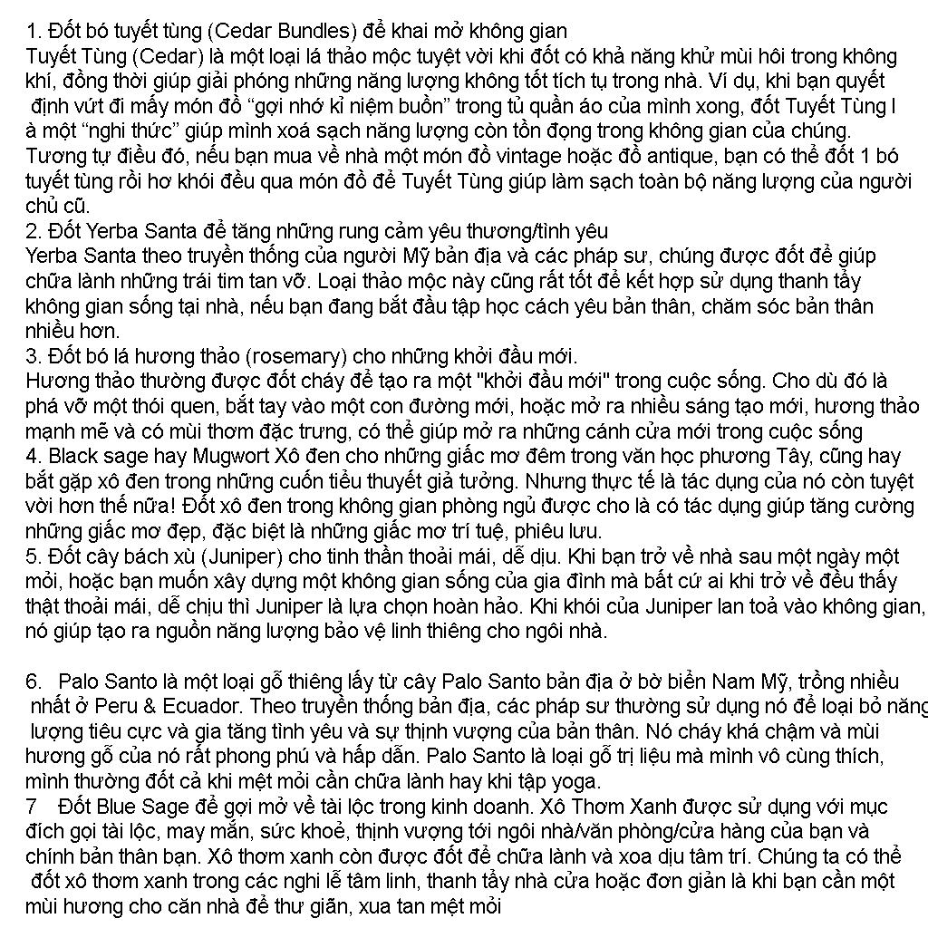 {Bó dùng thử} Xô Thơm Trắng Thanh Tẩy [ White Sage