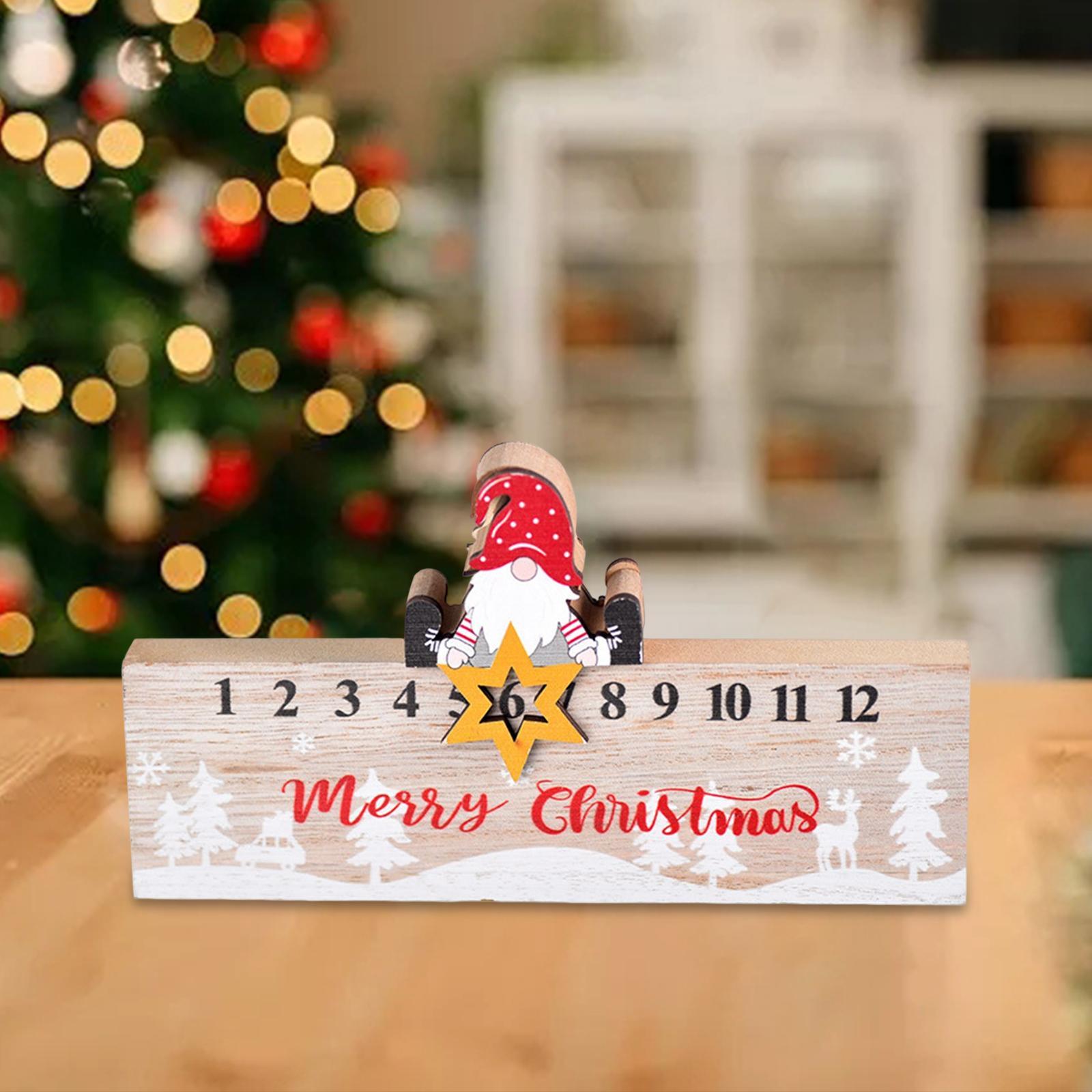 Christmas Desk Calendar Holiday Advent Calendar for Xmas Indoor Decoration