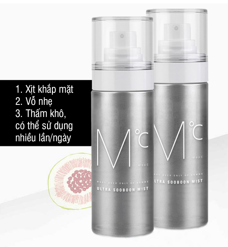 Nước xịt khoáng dưỡng ẩm và làm dịu da dành cho nam MdoC Ultra Sooboon Mist 100ml JN-MXK01