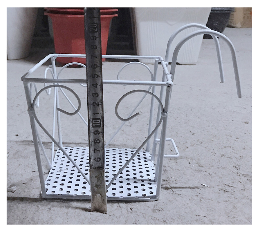 5 Giỏ Sắt 16x14cm Hình Vuông - Màu TRẮNG Treo Chậu Hoa Lan can Ban Công