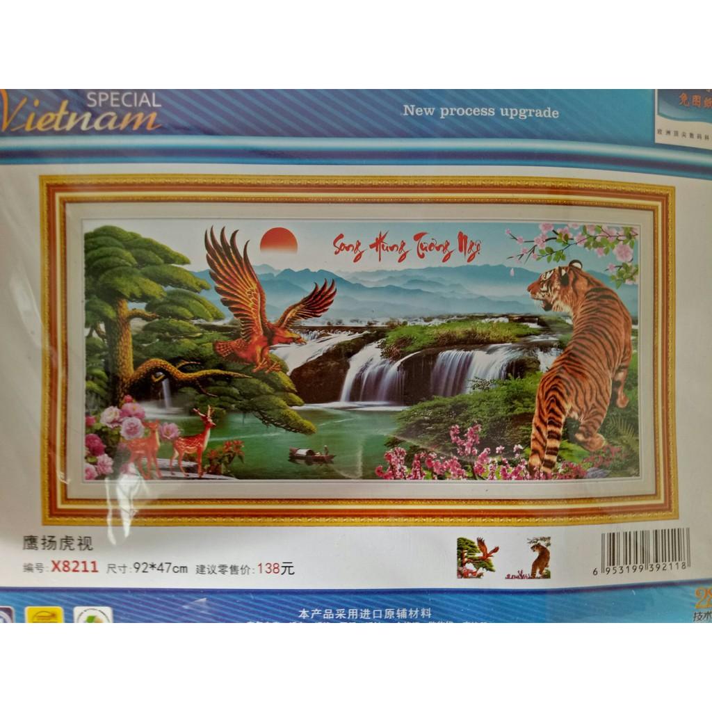 Tranh thêu chữ thập Sông hùng trùng ngộ -X8211