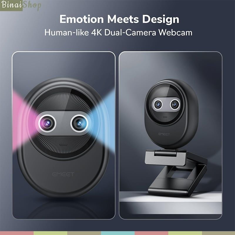 Emeet Piko 4K – Webcam UHD-4K AI, Mic 3 Chế Độ, Tự Động Lấy Nét Dành Cho Dạy Học, Họp Online, Livestream - Hàng chính hãng