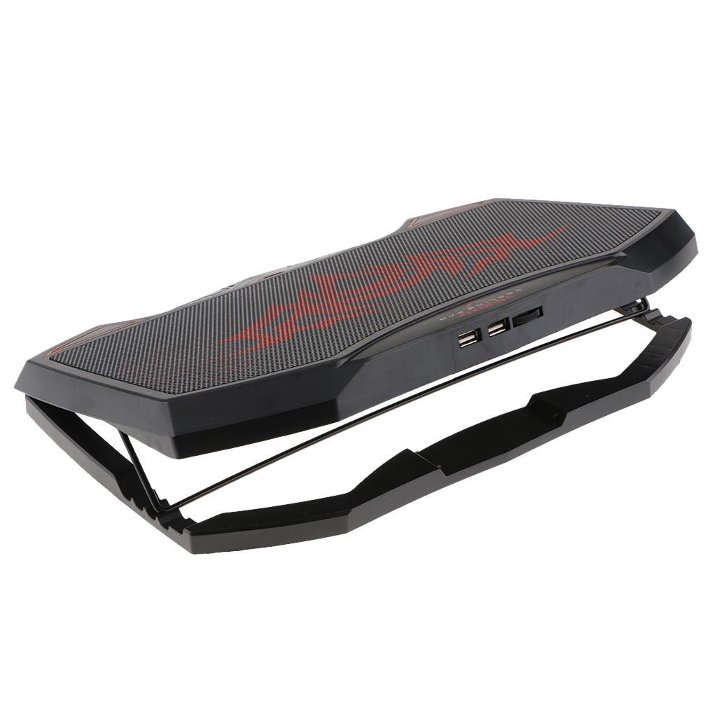 PC Dual USB Cooling Pad Laptops with 3 Quiet Fans for 17Inch Notebooks Black