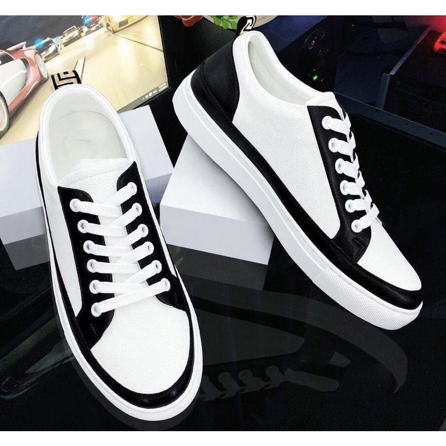 Giày sneaker hàn quốc, thể thao nam trắng, giày nam đen trắng trẻ trung BELIFA STORE mã TVD