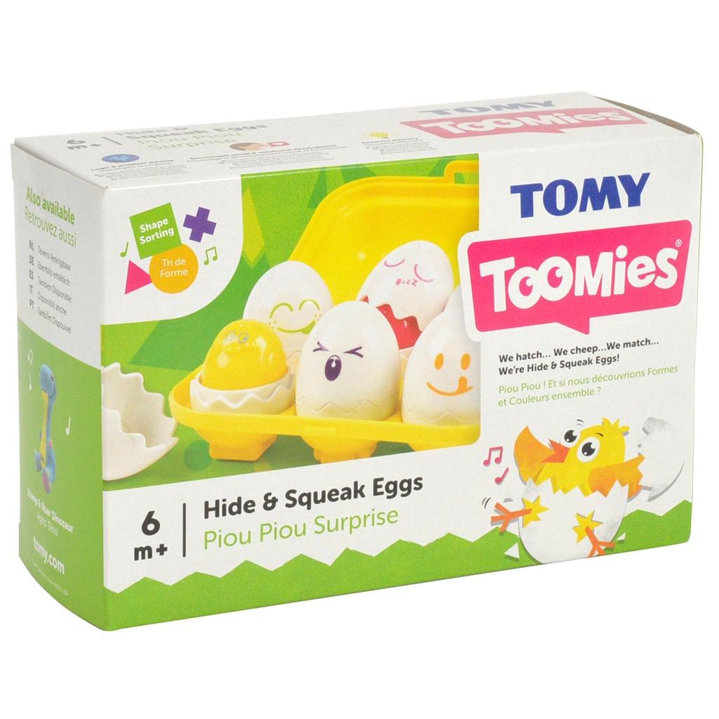 Đồ chơi Phát triển Trí tuệ cho bé 6 tháng đến 1 2 3 tuổi - Bộ 6 quả trứng nở Toomies Hide N Squeak Eggs