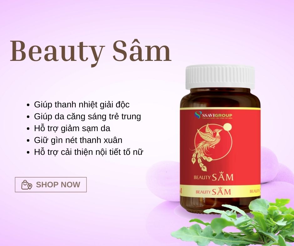 Viên uống Đẹp Da (BeautySAM) - Da sáng bóng, nhẵn mịn, hồng hào từ bên trong một cách tự nhiên, nâng cao thể trạng, thải độc và thanh lọc cơ thể, Cải thiện nội tiết tố nữ