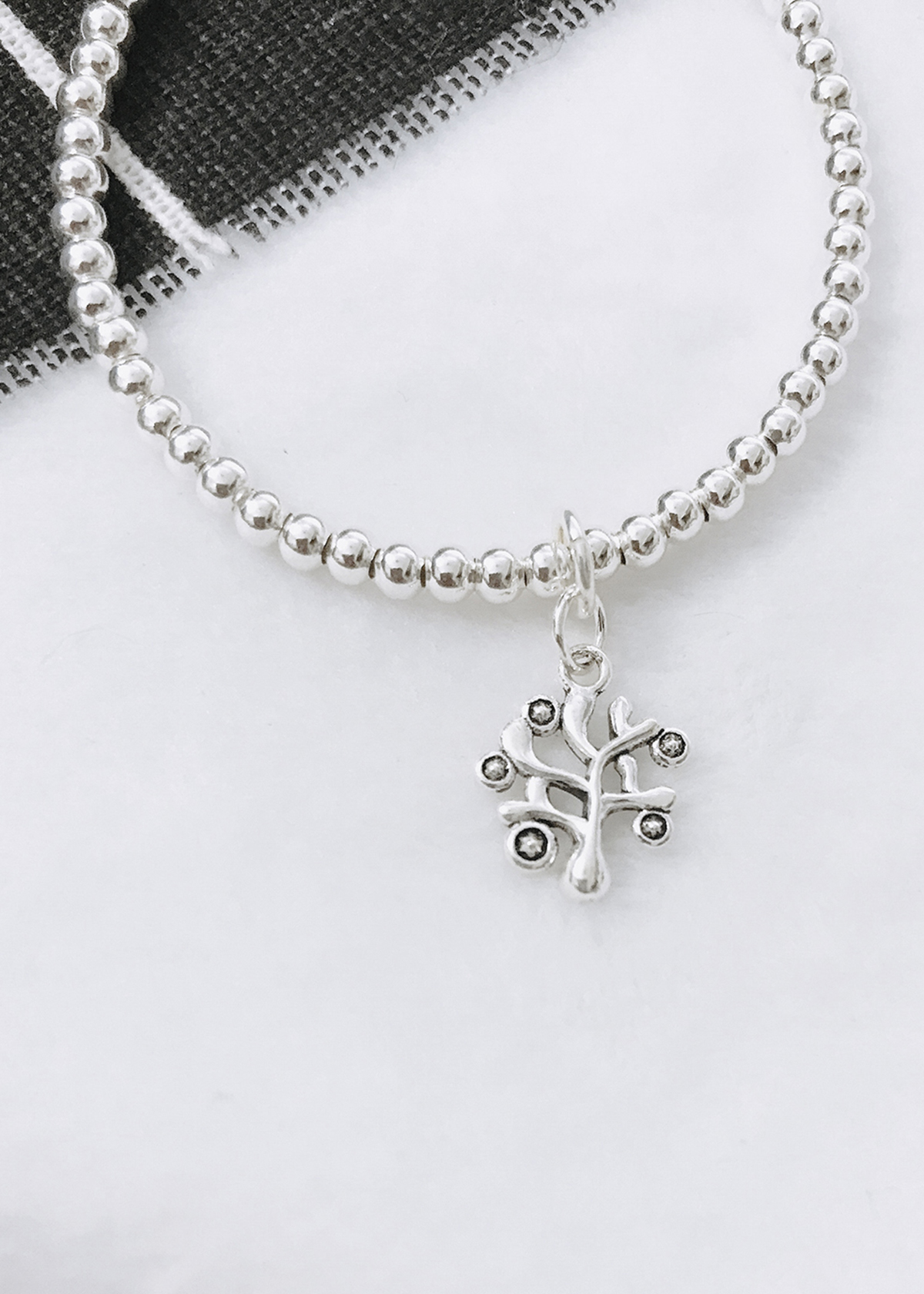 Lắc bi bạc 3mm cây trí tuệ - Ngọc Quý Gemstones