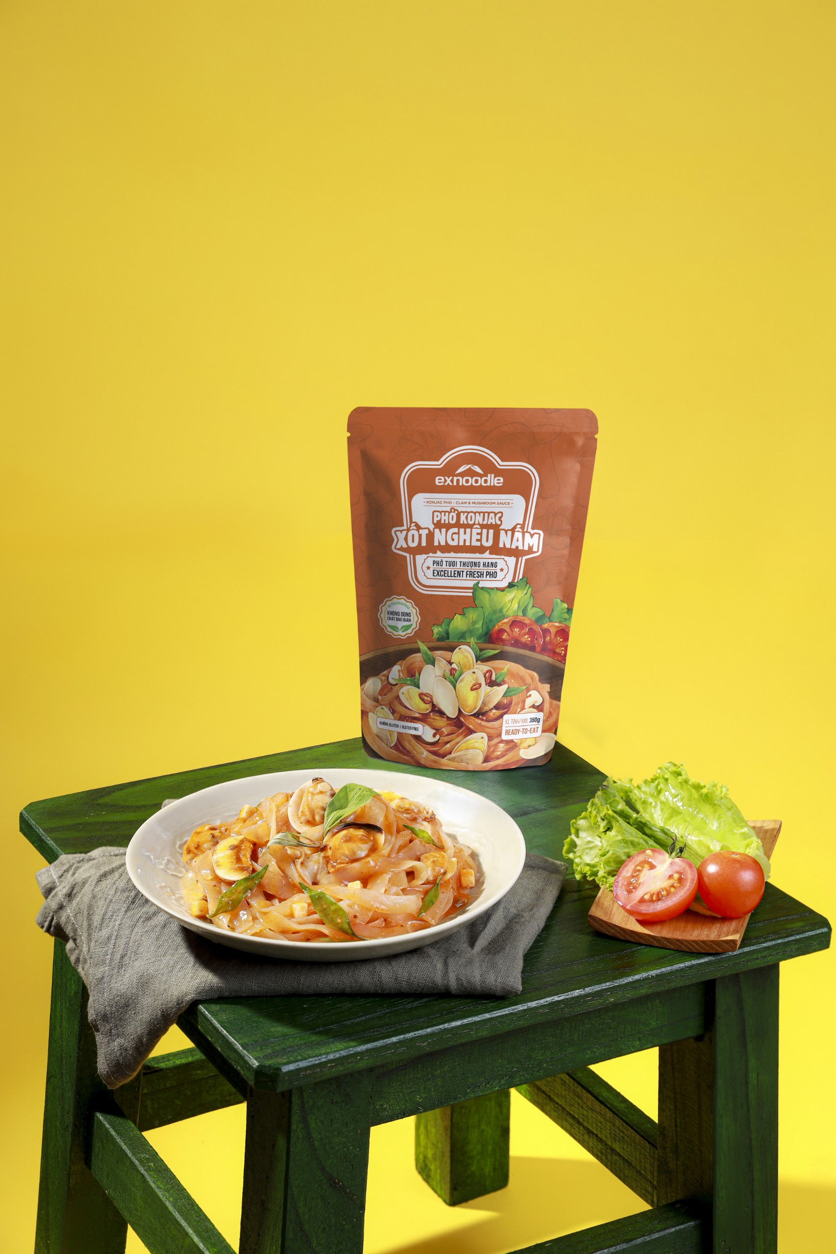 Combo 3 vị Phở konjac trộn xốt-Phở tươi thượng hạng Exnoodle, ít calorie,giàu xơ,không chất bảo quản, sd trực tiếp