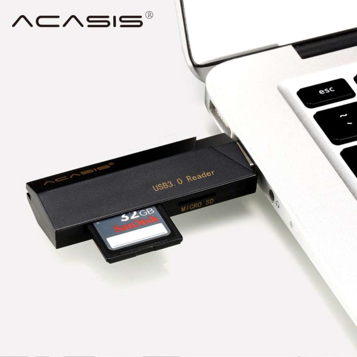 Đầu đọc thẻ nhớ SD, MicroSD(TF) USB 3.0 Acasis IS001  - Hàng Chính Hãng