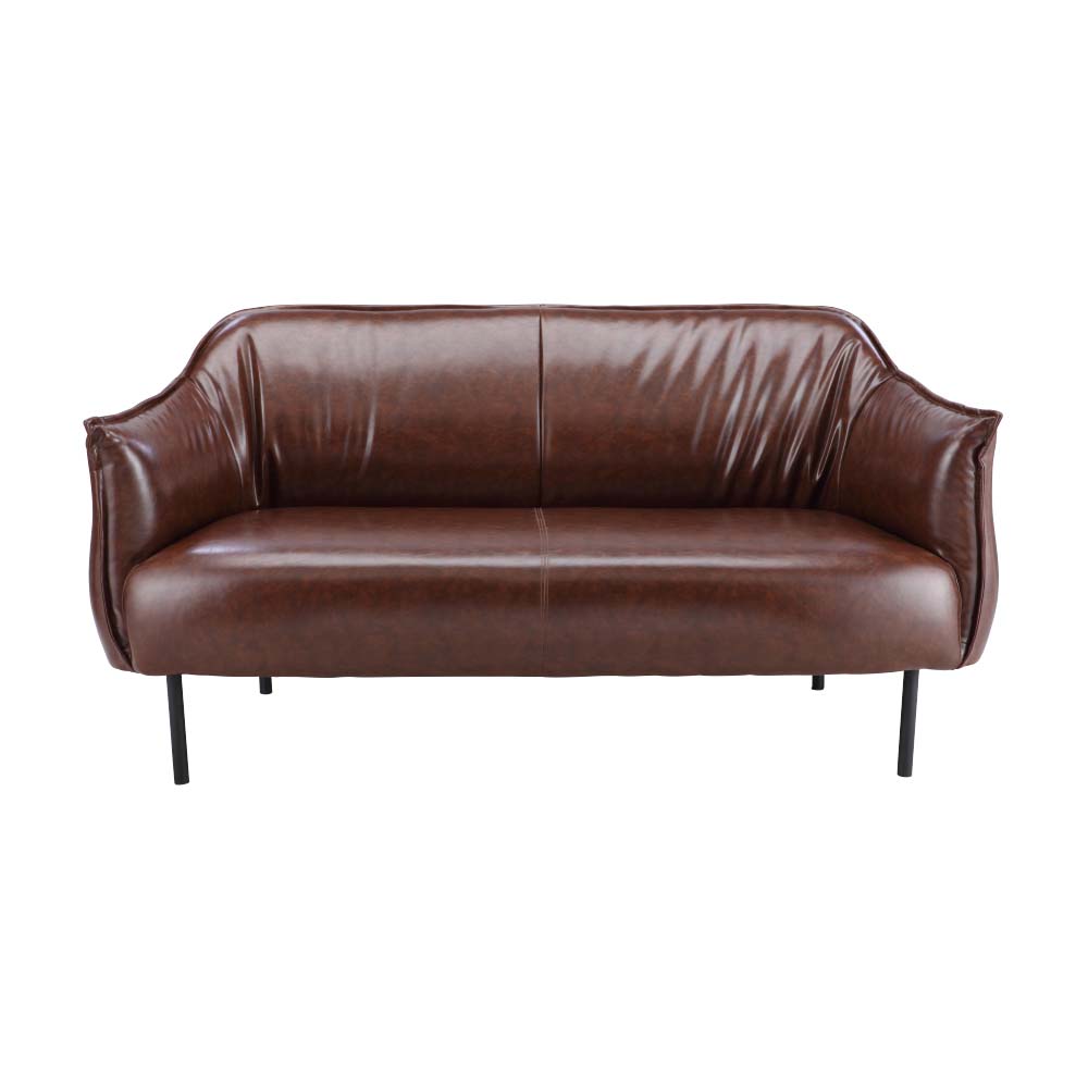 Ghế sofa đôi GRUFF khung gỗ, đệm bọc da PVC bóng cao cấp màu nâu | Index Living Mall -  Phân phối độc quyền tại Việt Nam