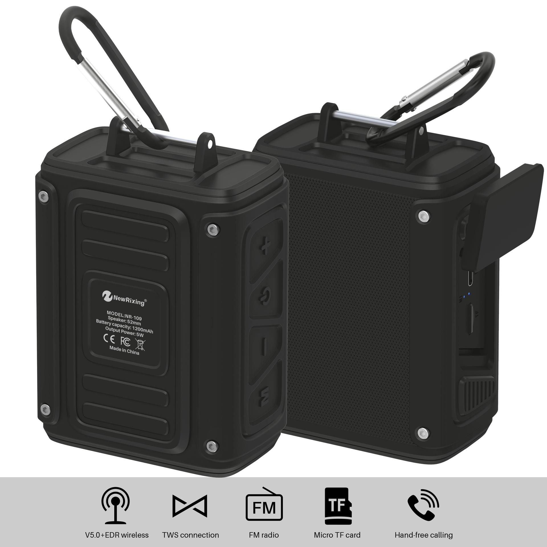 Loa không dây Loa siêu trầm tương thích Bluetooth di động Loa chống nước Hộp âm thanh Hỗ trợ TF FM TWS Cuộc gọi ngoài trời Color: 109-Green
