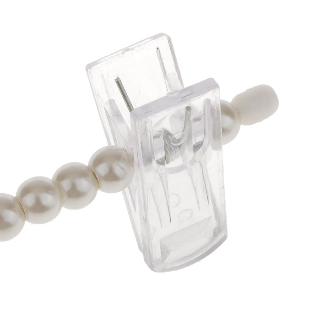 10x White ABS Pearl Adult Kids Clip Hanger Clothes Coat Trouser Skirt Holder