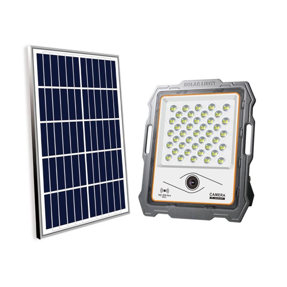 Camera Tích Hợp Đèn Pha Led Năng Lượng Mặt Trời Kết Nối Wifi Không Dây 100W