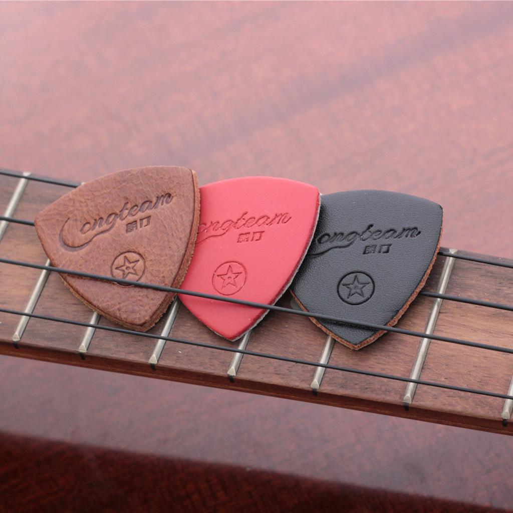 3pcs Ukulele Guitar Pick Plectrum Artificial Lenther for Mini Guitar