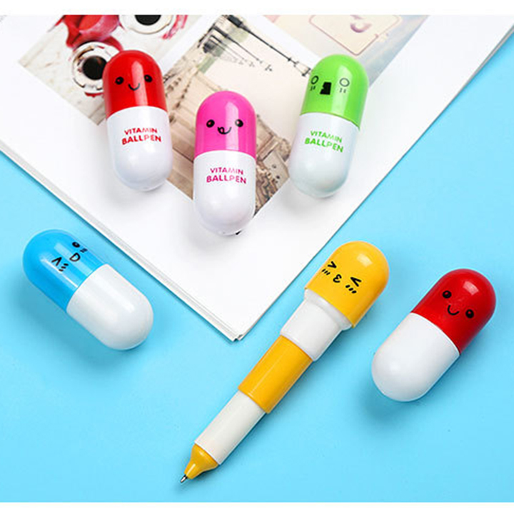 Combo 3 bút bi dễ thương cute hình viên thuốc vitamin - Giao mẫu ngẫu nhiên