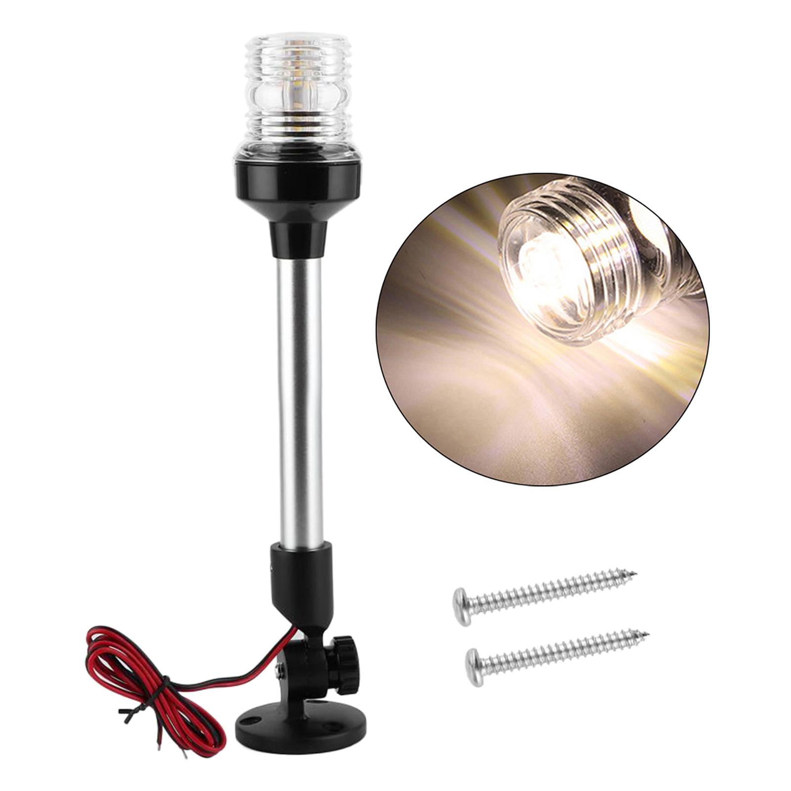 White LED Fold Down Boat Stern Light Boat Anchor Light for Pontoon and Fishing Boat
