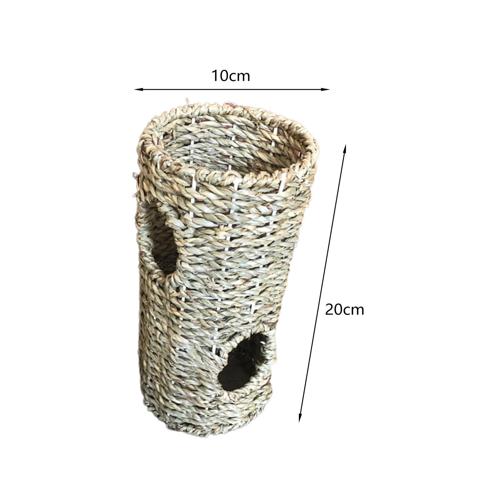 Hamster Grass Tunnel Tunnel Nest with Open Entrance House Peep Hole Home Hamster Toys Hideout for Syrian Hamster Rats Chinchilla Mice