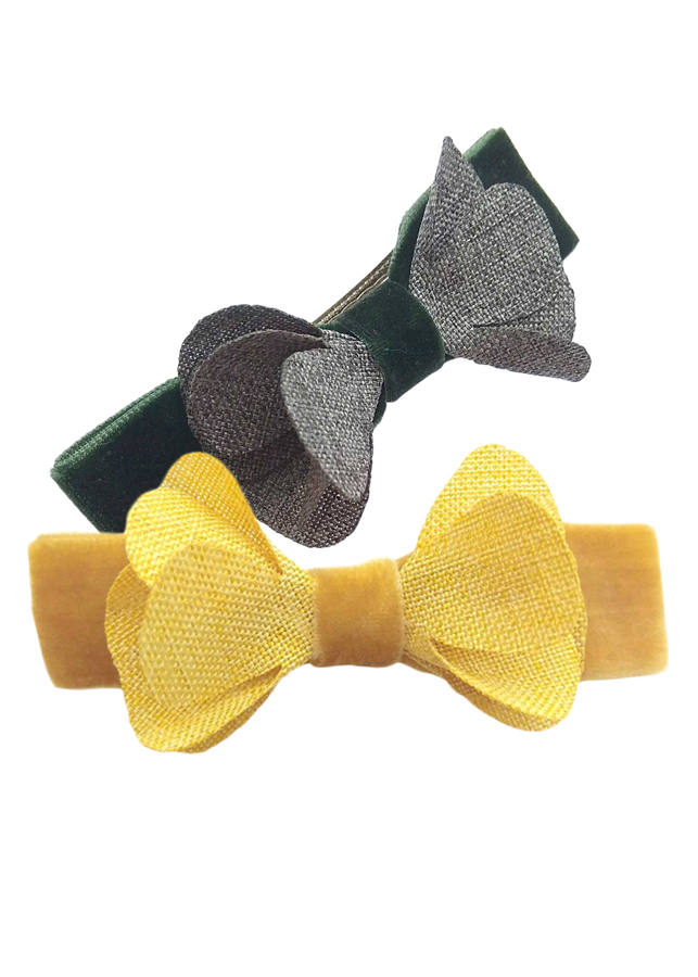 Cặp Tóc Nhung Cánh Hoa Sam Handmade C004