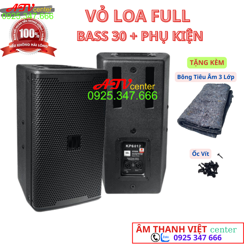 Vỏ Loa Full Đơn Bass 30 KP6012/KP6120 - Kèm Mạch Phân Tần PA5 - Giá 1 Đôi - Tặng Kèm Bông Tiêu Âm