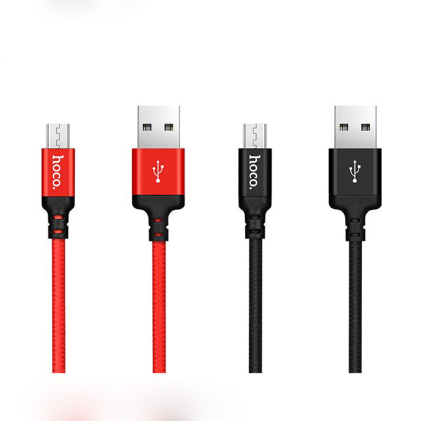 Cáp sạc nhanh Hoco X14 Micro Usb 2.0A, màu đen và đỏ, dài 1m, dành cho điện thoại Android - Hàng Chính Hãng