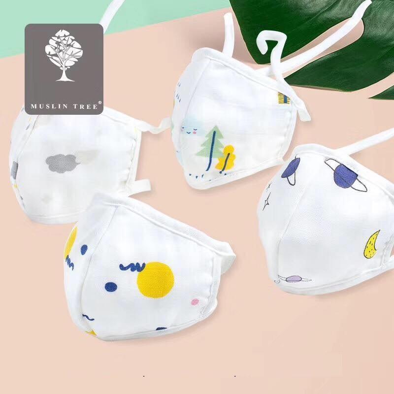 Khẩu trang xô 4 lớp siêu mềm set 3c cho bé