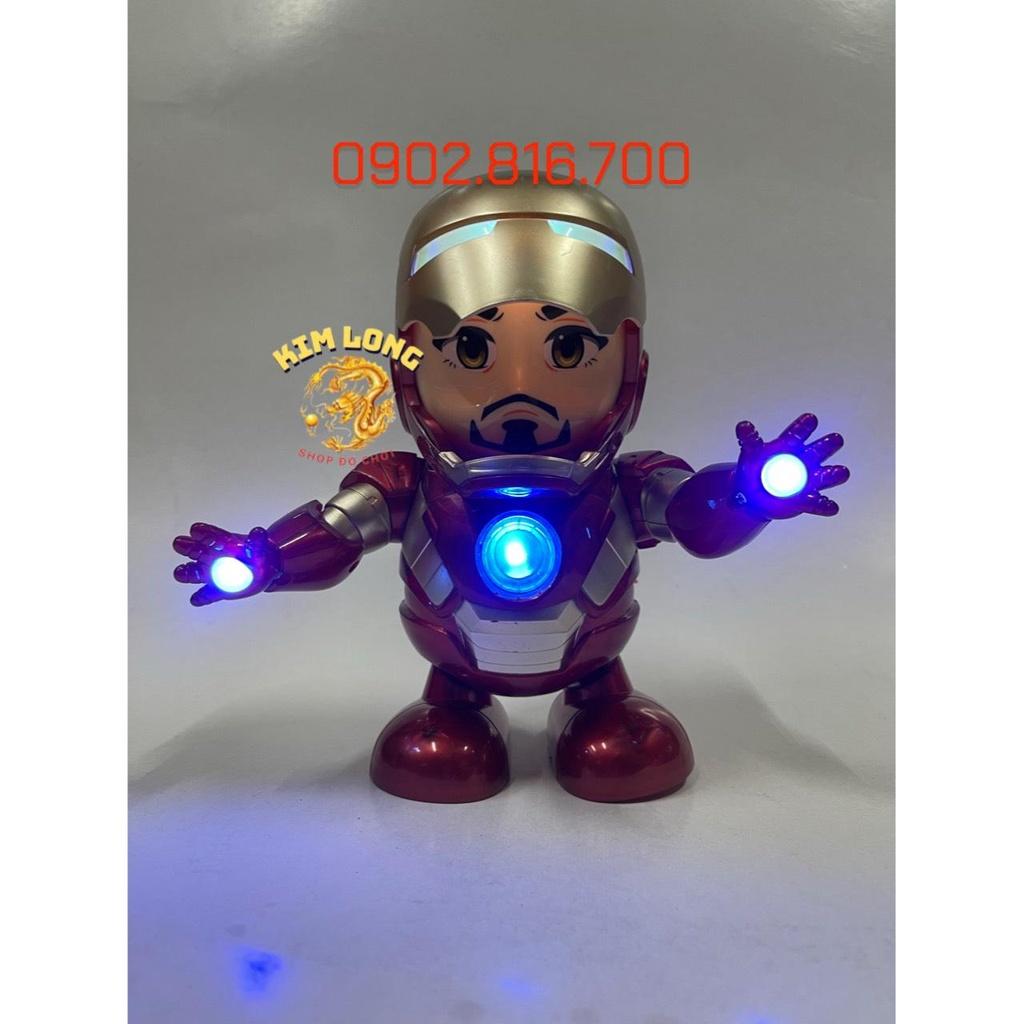 Đồ chơi siêu nhân Iron man có thể mở mặt nạ nhảy múa tặng kèm pin có đèn led quà tặng cho bé trai